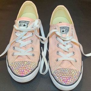 Converse All Star Shoes Swarovski Crystals Pink
